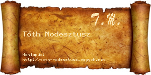 Tóth Modesztusz névjegykártya